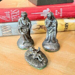 Vintage Pewter Nativity